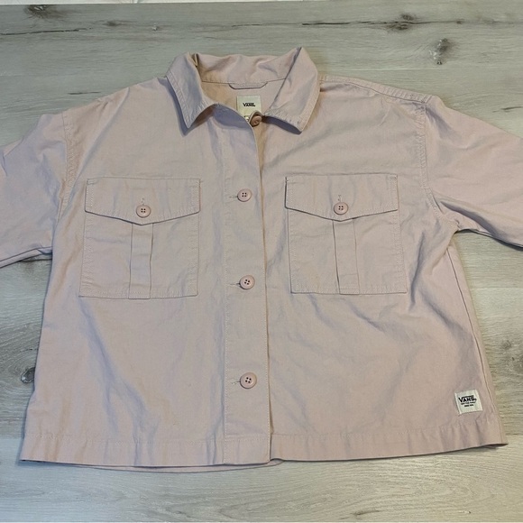 Vans Cropped Boxy Pale Blush Shacket Jacket, Size Medium, Pale Pink - Picture 3 of 11
